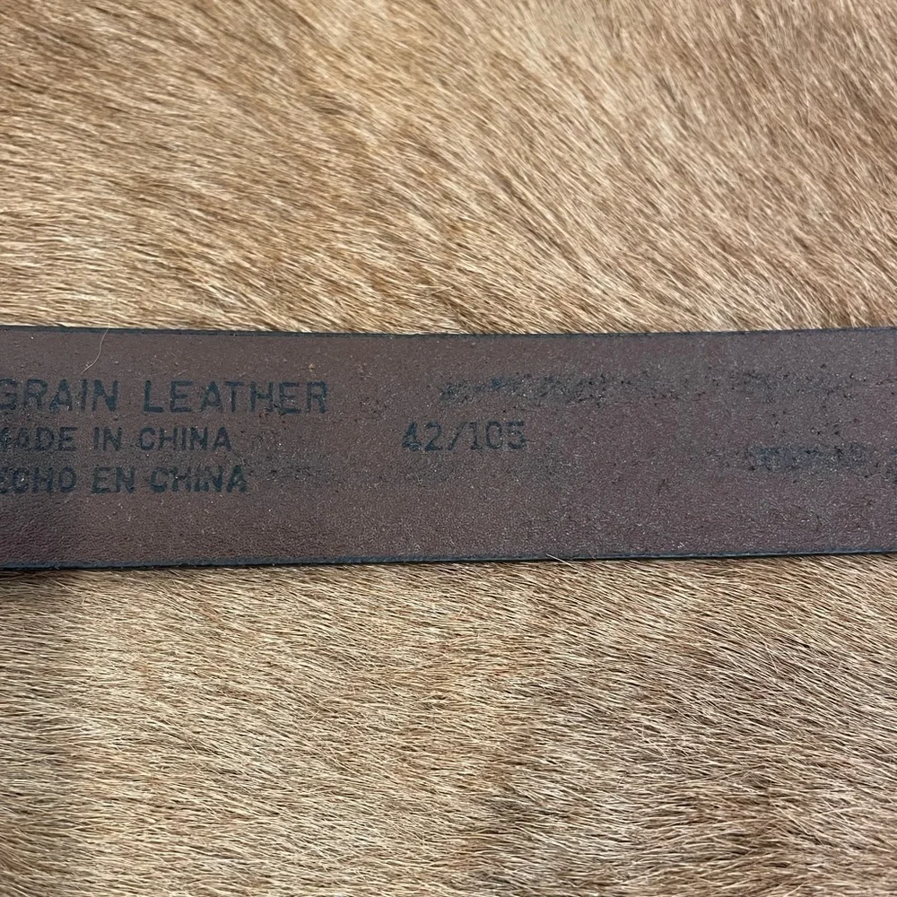 Dockers Mens Leather Dress Belt Single Prong Buckle 42 Brown